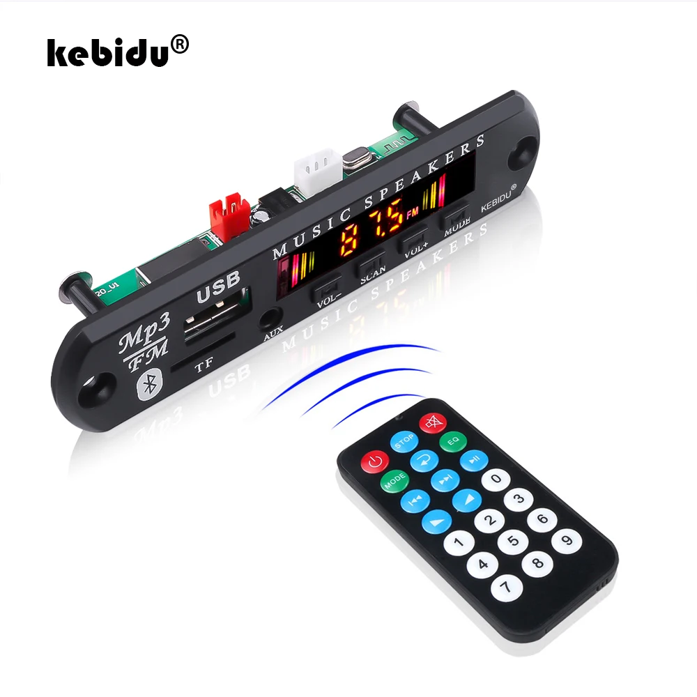 Kebidu Bluetooth 5 0 автомобильный комплект беспроводной MP3 декодер плата аудио 12 В WMA