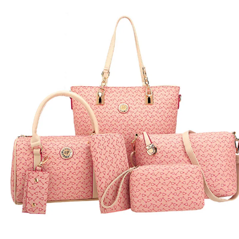 

Сумка-тоут женская через плечо, комплект из 6 сумок на одно плечо, саквояж кросс-боди