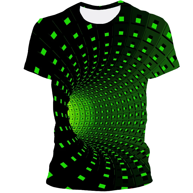 

Men's new 3D printing Rubik's Cube T-shirt Novelty trend colorful T-shirt Men's round neck fashion contrast short-sleeved T-shir