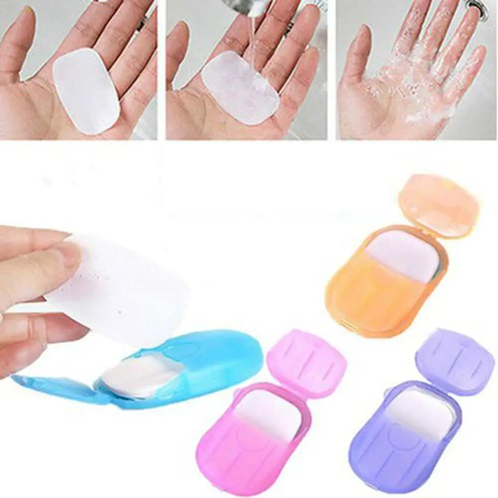 20 шт./кор. путешествия мытье рук туалетное мыло Бумага Ароматические ломтик листы