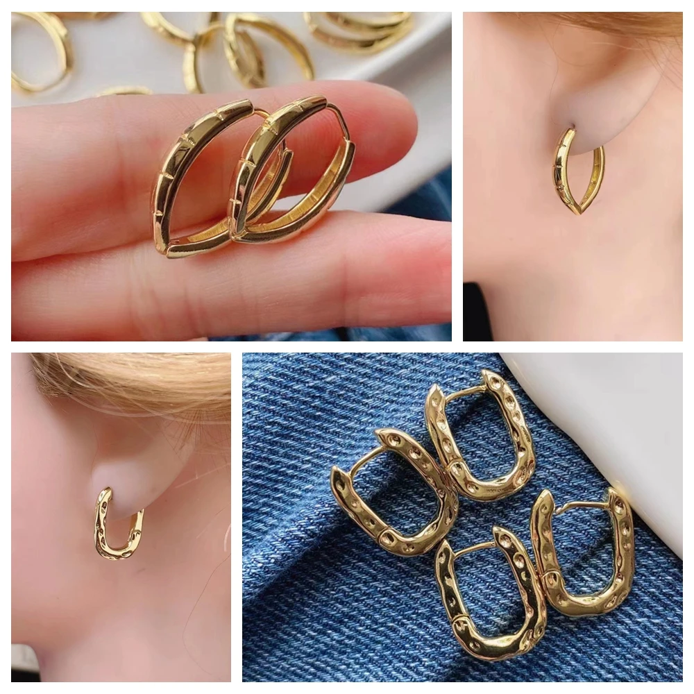 

5 пар, круглые серьги в минималистическом стиле