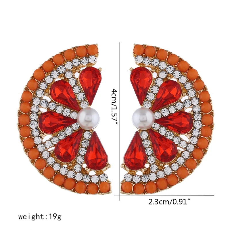 

Lovely Cute Fruit Ear Stud Rhinestone Crystal Earrings Women Girl Statement Shiny Jewelry Charm Gift
