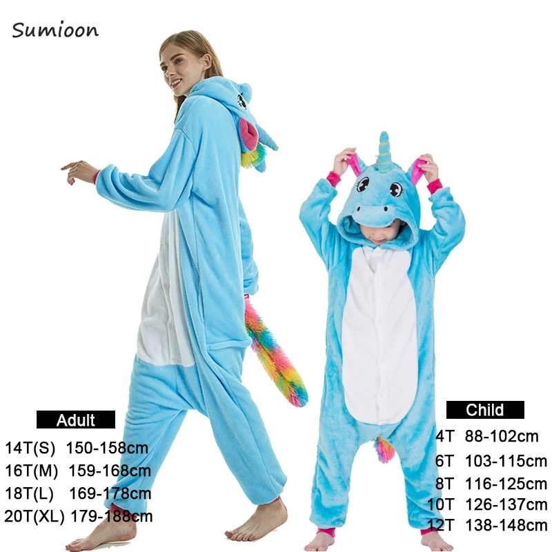 Одежда для мальчиков и девочек Kigurumi пижамы устанавливает панда Единорог женщин