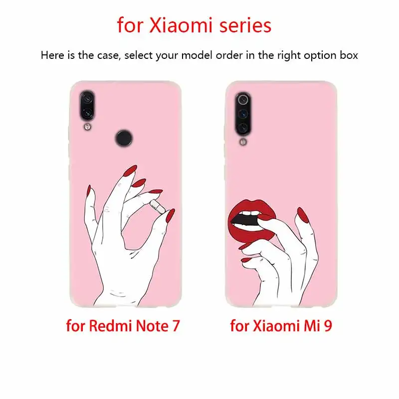 Soft TPU Case For Xiaomi Mi 12 11 Pro Ultra 10 9 8 SE 6X 5X A3 A1 A2 LITE cc9 cc9e Cover Best Friend Pink Hands Red Nails | Мобильные