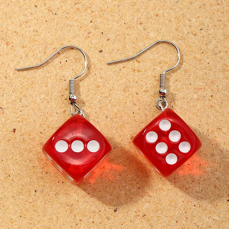 

Cartoon Cute Resin Earrings Colorful Animal Dice High Quality Drop Earring Candy Color Kids Gifts
