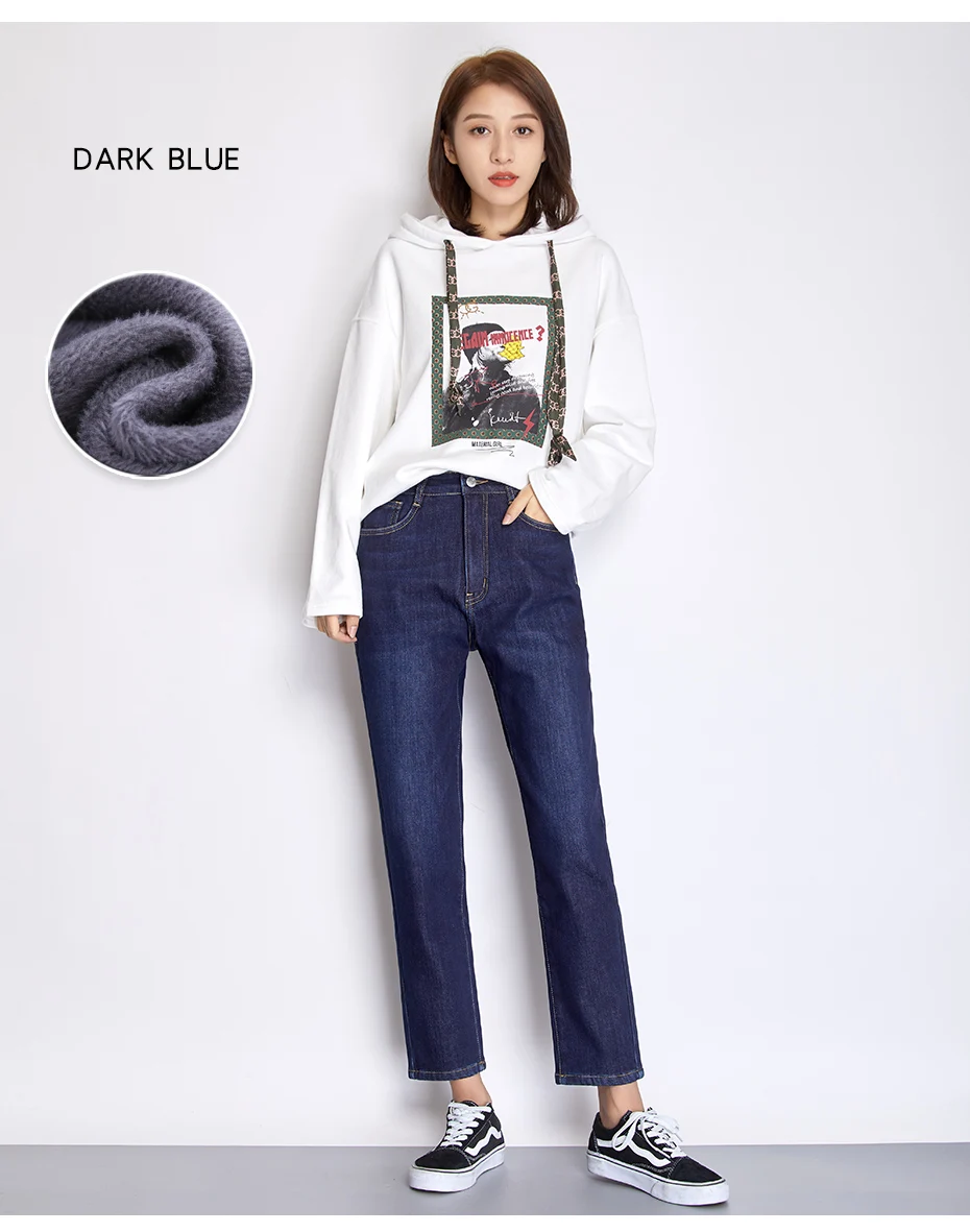 LEIJIJEANS, зимние, большие размеры, женские, низкие, эластичные, высокая талия, свободные, зауженные брюки, темно-серые, белые и вельветовые, теплые джинсы