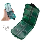 Мини-чехол для хранения для рыболовных крючков, ящик для инструментов для рыбалки, ящик для приманки, ящик для инструментов для зимней рыбалки, органайзер для приманки с 10 отделениями