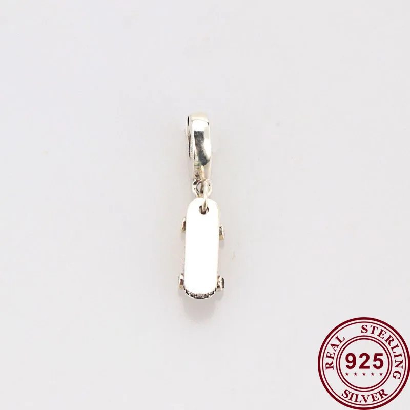 

Original 925 Sterling Silver Charm New Free Skateboard Swing Pendant Fit Pandora Women Bracelet & Necklace Diy Jewelry