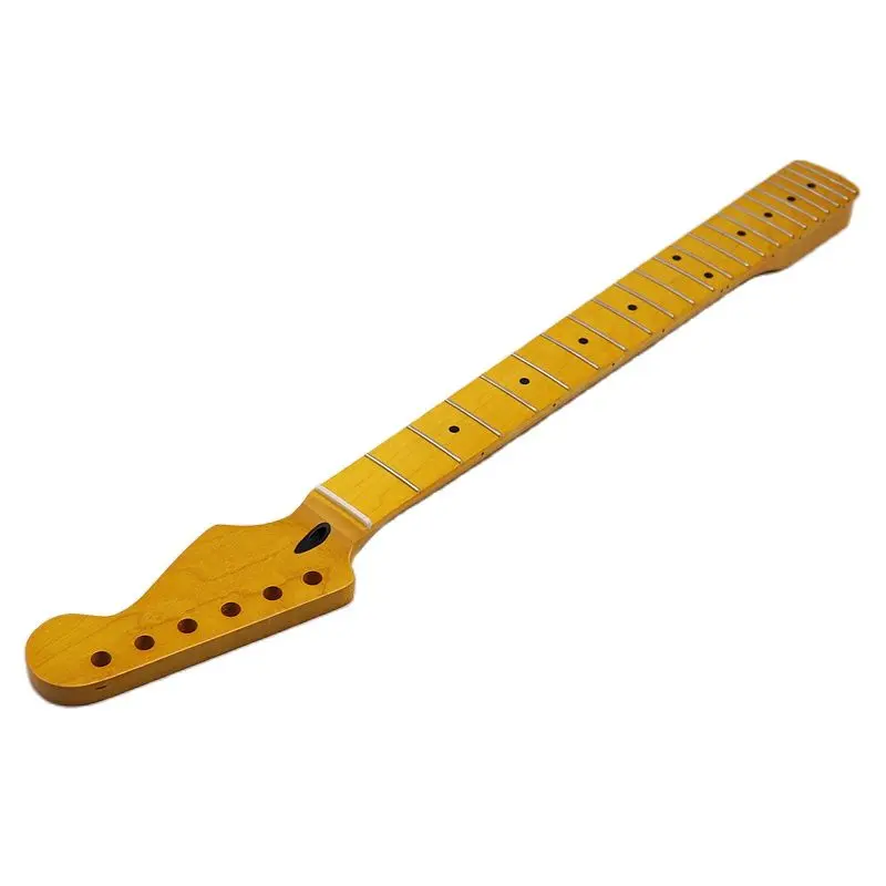 

Yellow Small Head ST Guitar Neck Matte Finish Canada Maple Electric Guitar Wood Neck 22 Frets 350R Neck Radian 5.6cm Heel Width