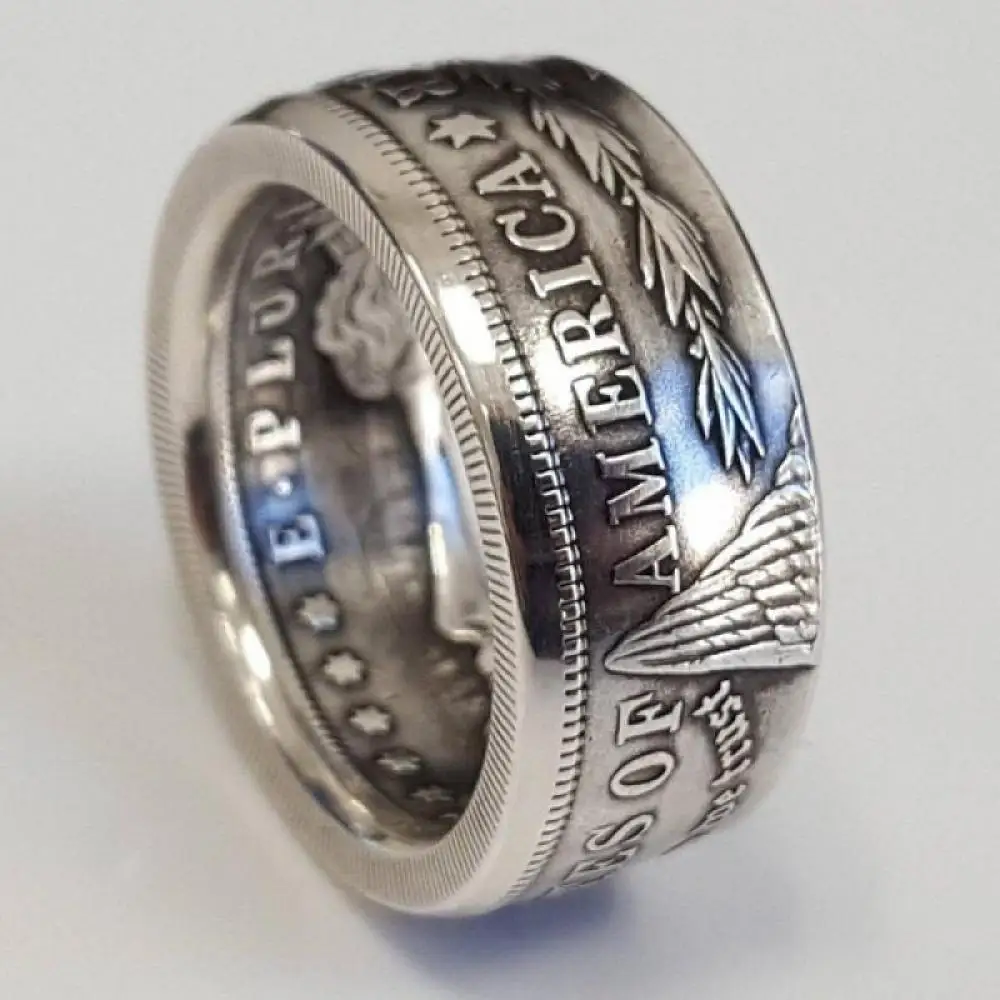 

Exquisite and Simple Morgan Coin Ring Men's Gothic Locomotive Party 1896 Pattern Ring Jewelry Accessories