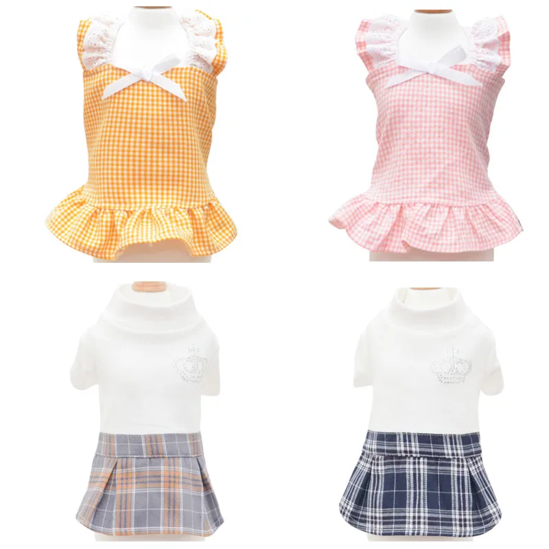 Одежда для домашних животных вязаные платья собак футболка маленьких Мальты