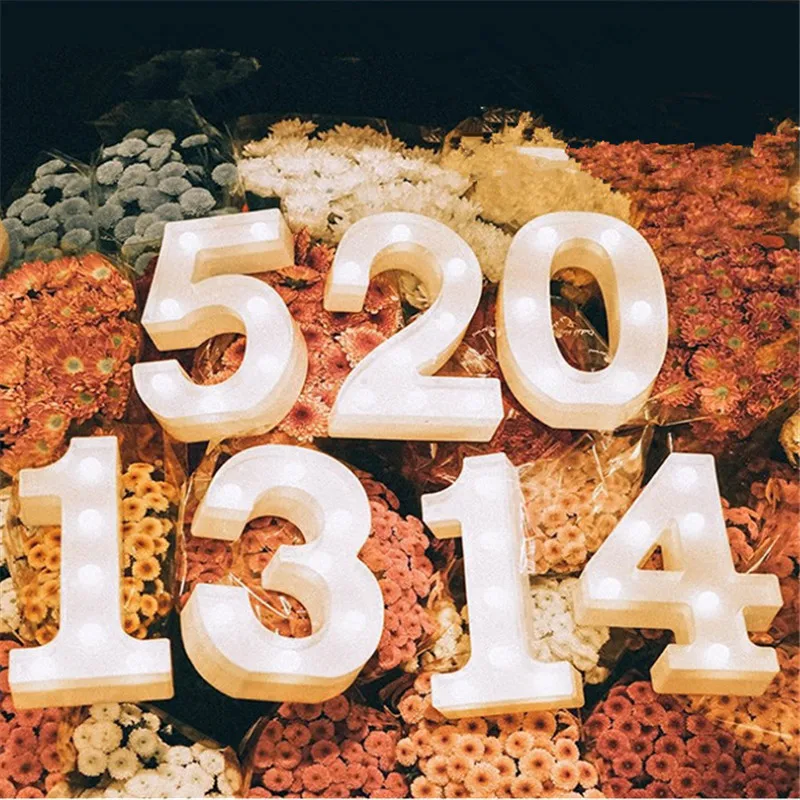 

3D Светодиодная Ночная лампа 26 букв 0-9, цифровая лампа, Декор, Свадебная вечеринка, светодиодный ночсветильник, предложение на День святого В...