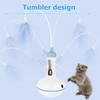 cat feather toys interactive cat toy funny feather bird with bell cat stick tumbler toy for kitten playing teaser cat supplies