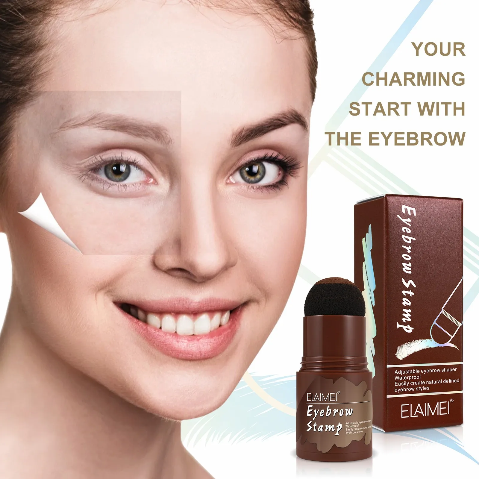 

Anti-sweat Not-removing Natural Thrush Template Eyebrow Stamp Stencil Kit Black Eyebrow Definer Waterproof Makeup Tools