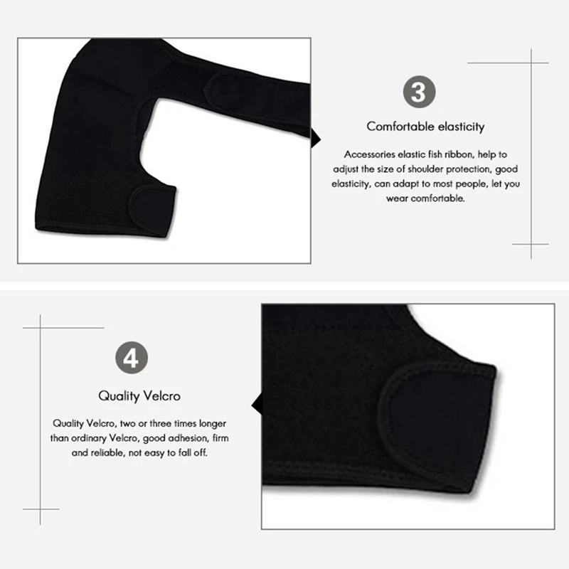 

Adjustable Black Shoulder Brace Support Belt Left Right Single Shoulder Joint Sport Gym Compression Guard Protect
