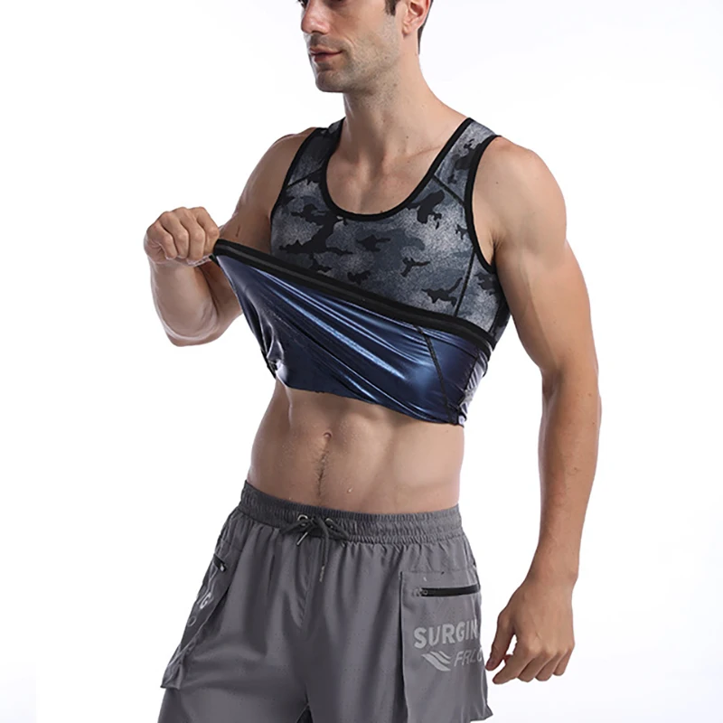 Sauna Heat Trapping Vest for Men Weight Loss Shirt Men's Premium Slimming Polymer Workout Sweat Tank Top