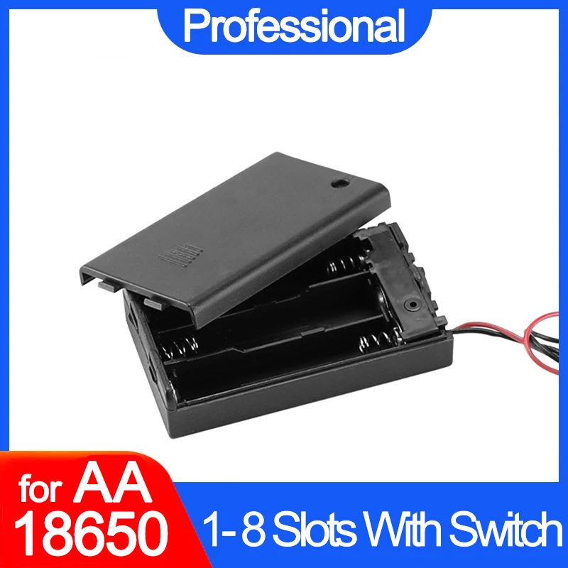 AA 18650 Черный Батарея хранения чехол Высокое качество DIY коробка 1 2 3 4 слота