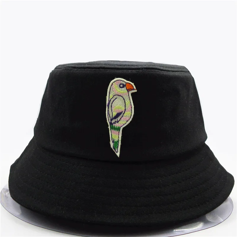 Мультяшная хлопковая Панама LDSLYJR с вышивкой в виде попугая рыбацкая шляпа