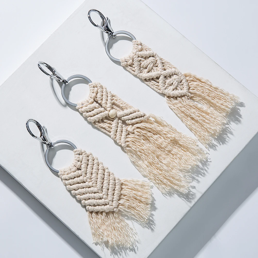 Artilady Гавайские брелоки с кисточками для женщин Boho key Holder Брелок макраме сумка Шарм ювелирные изделия подарок для друзей Прямая поставка