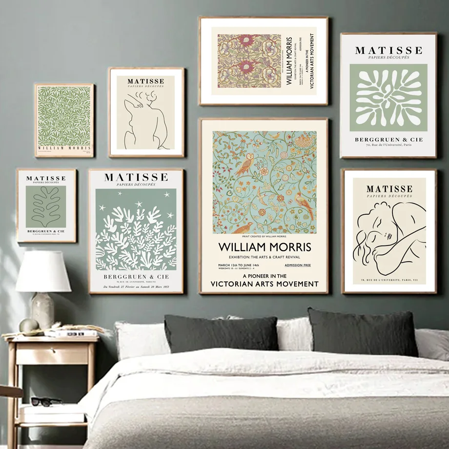 

William Morris Flowers Matisse Abstract Plant Wall Art Print Canvas Painting Nordic Poster For Living Room DecorWall Pictures