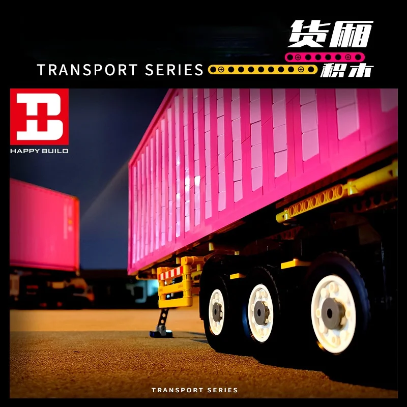 

MOC 1:10 Car Toys Building Blocks The Pink Truck Container Compatible With 42078 Assembly Car Toys Brick As Kids Gifts