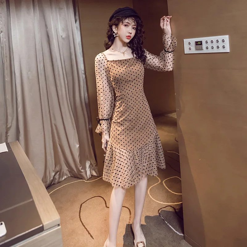 Modis уличная осенняя одежда для дам Для женщин тонкий миди осеннее платье размер