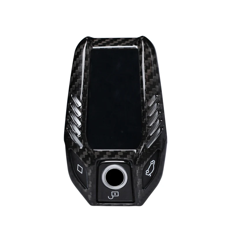 Черный чехол из углеродного волокна для ЖК экрана автомобильного ключа BMW G30 G38 G11