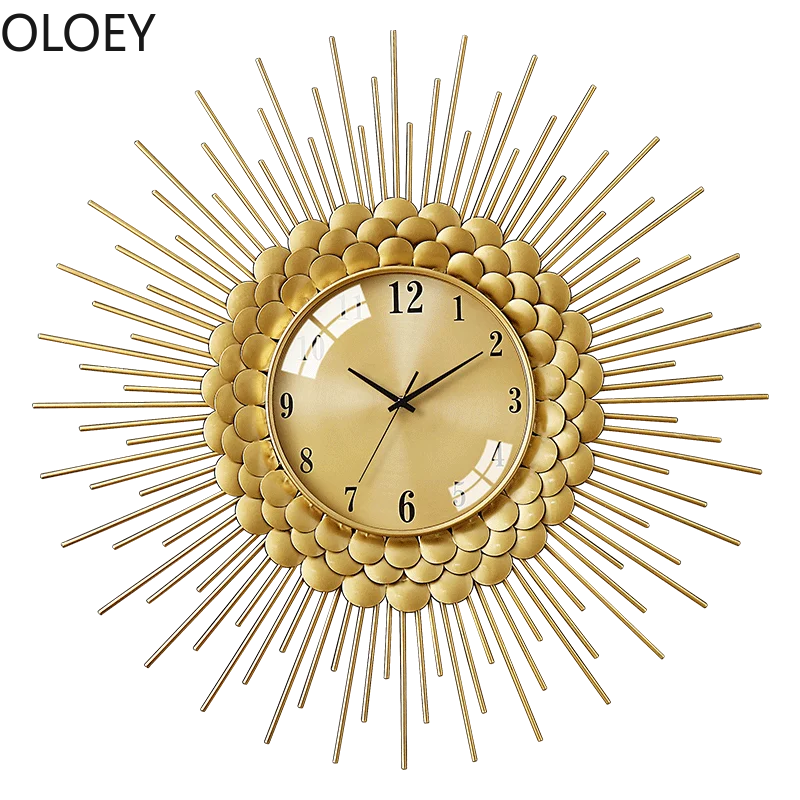 Золотые декорация настенные часы большие металлические современные