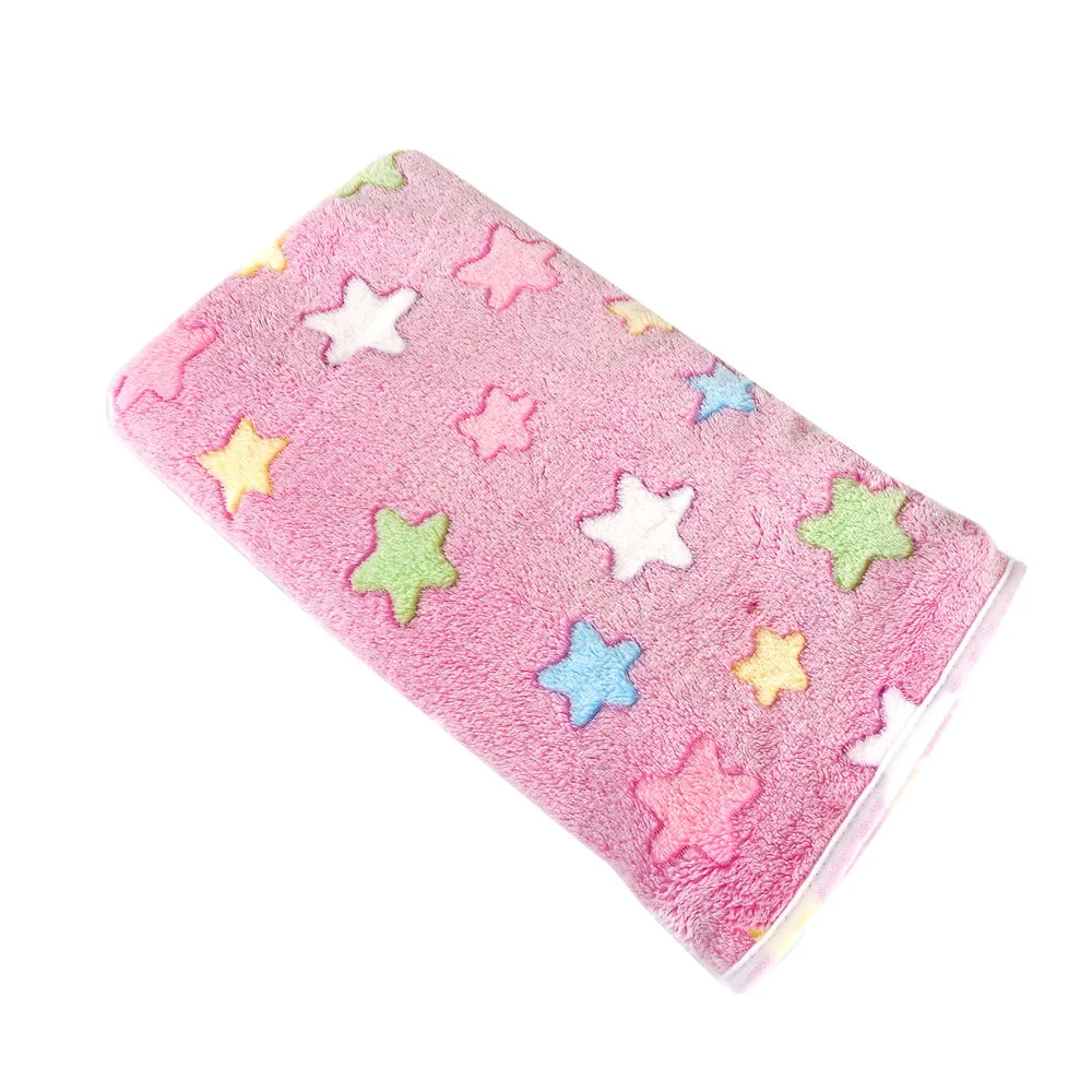 Soft Blanket Pet Winter Dog Cat Bed Mat Foot Print Warm Sleeping Mattress Small Medium Dogs Cats Coral Fleece Pet Supplies#p9 - Цвет: Розовый