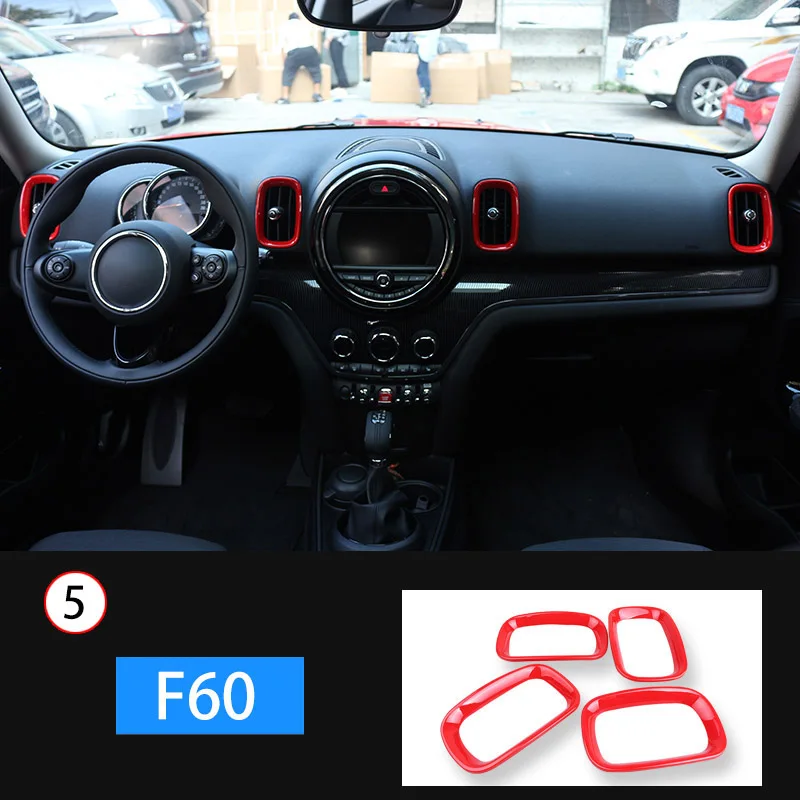 Red-5 Автомобильные аксессуары для внутренней отделки рулевого колеса, декоративная крышка автомобиля-Стайлинг для MINI Cooper S F54 F55 F56 F60 Clubman Countryman - Название цвета: Red-5