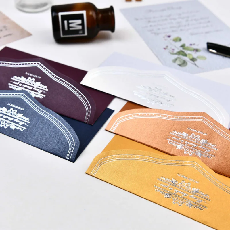 100pcs/pack European Elegant Hot Stamping Envelope Wedding Party Invitations Greeting Cards and Gift cards Wholesales | Дом и сад