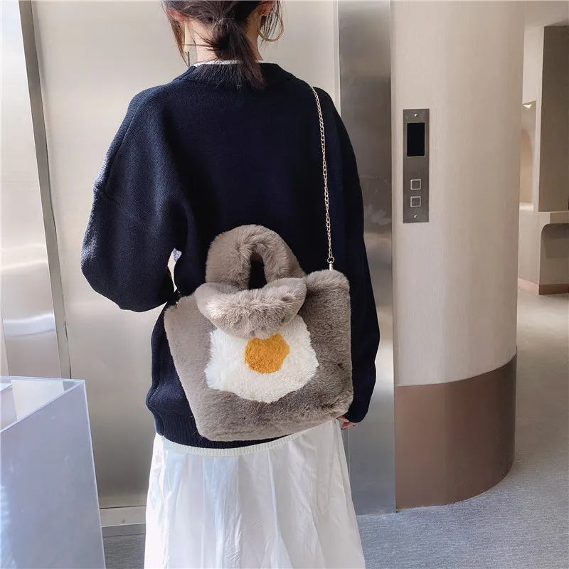 

Casual plush handbag retro lady bag lady luxury handbag 2021 designer fashion shoulder bag big lady bag shopper large capacity