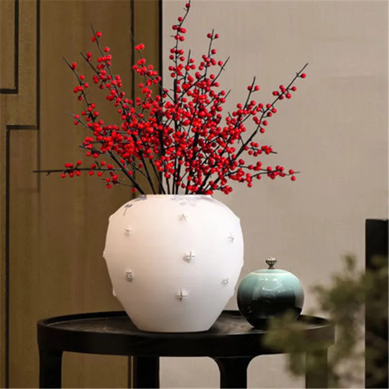 

Bao Guang Ta Chinese Zen Tea Room Pomegranate Model Vase Modern Living Room Office Desktop Home Decor Flower Arranging A3366