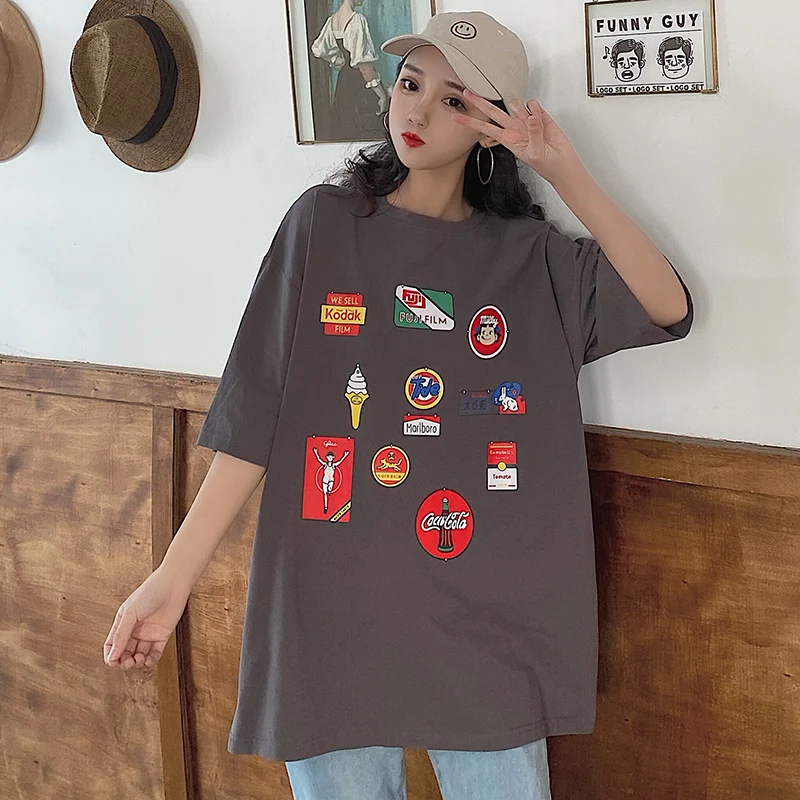 Европейские товары японская футболка с коротким рукавом модная женская