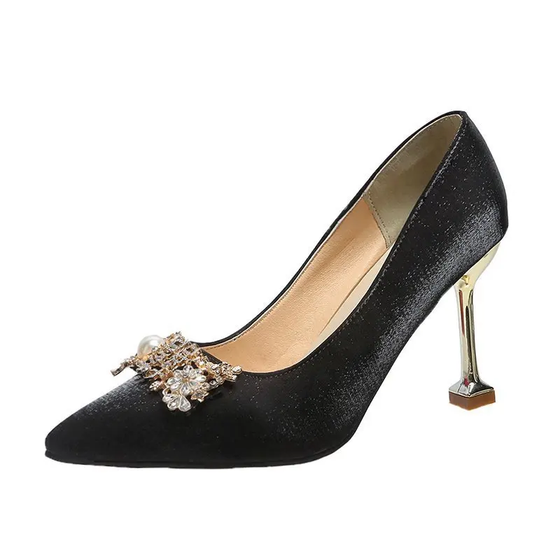 

Fashion Beaded Water Shoes 2021 Spring and Summer New Wedding Shoes High Heels Female Pointed Banquet Stiletto Shoes
