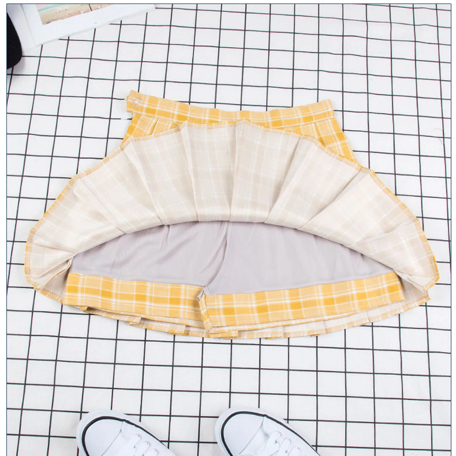 

Women Skirts Sexy Harajuku Fashion Plaid Pleated A-Line Short Skirt Retro High Waist Kawaii Mini Tennis Skirt c5