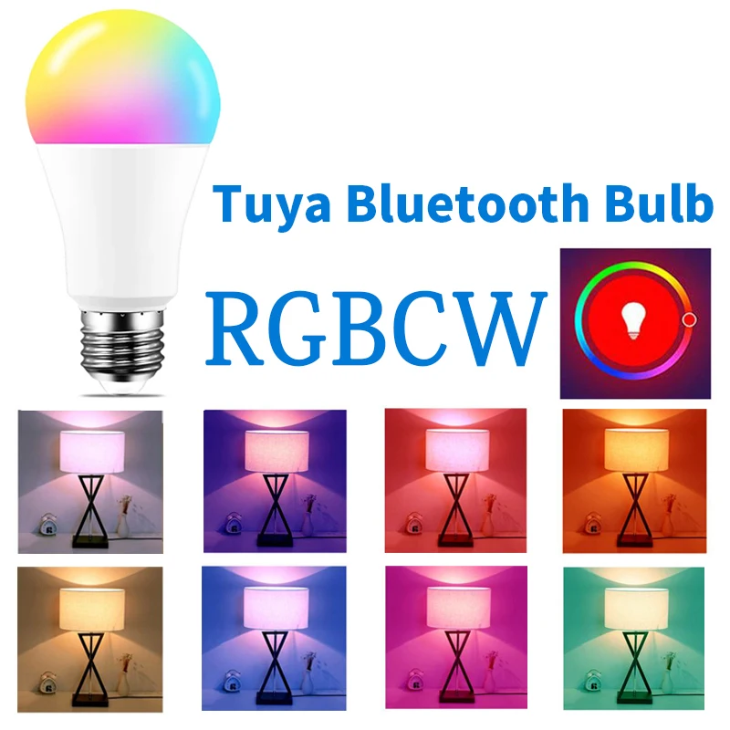 

Умная Светодиодная лампа Tuya с Bluetooth, E27/B22, 10 Вт, 1000 лм
