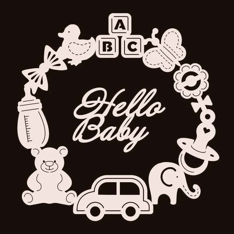 DiyArts Hello Baby металлические режущие штампы автомобильные игрушки слон круг для