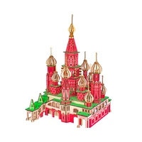 3d wooden puzzle world famous buildings educational toys for children assembling construction model kits jigsaw puzzles games