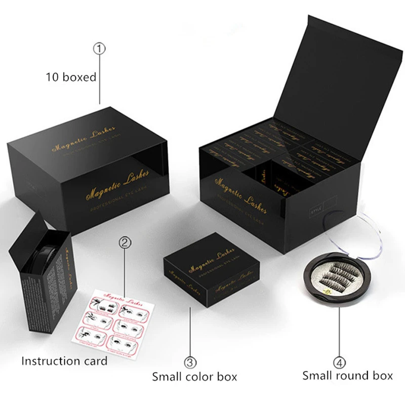 3D натуральные ресницы ручной работы двойные магниты полная полоса магнитные