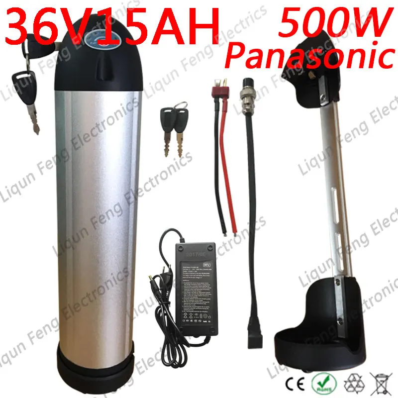 500 Вт 36В 15ач батарея для велосипеда бутылка воды использования Panasonic 2900 мАч 20A BMS 2A