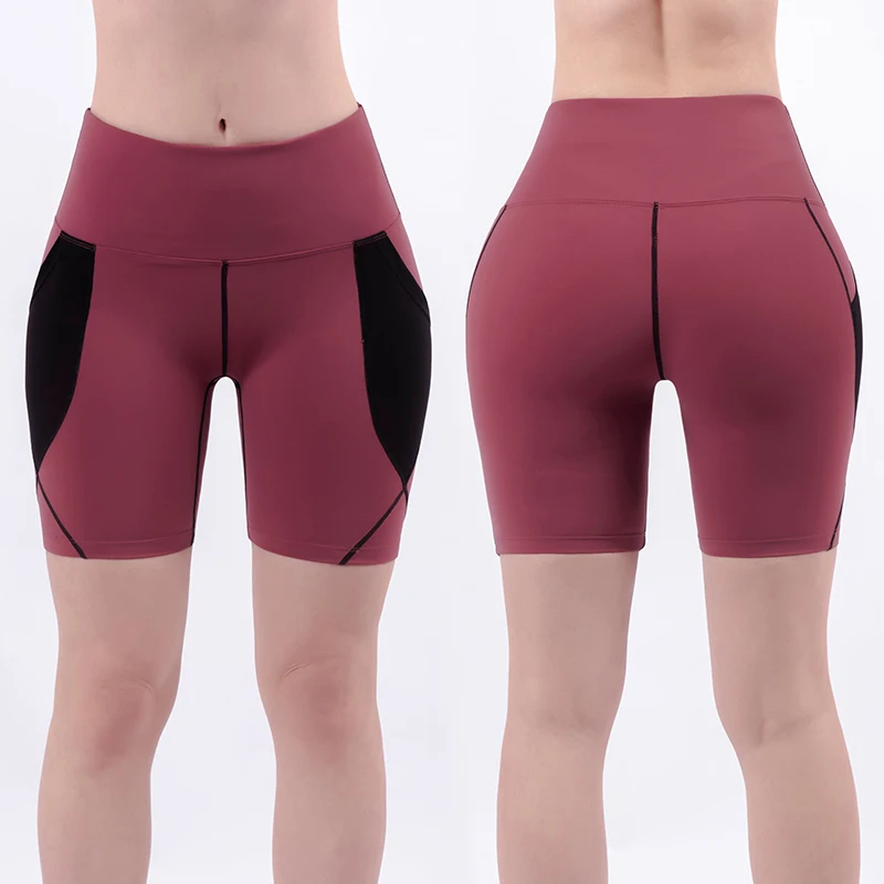 

Women High Waist Sport Shorts Workout Running Fitness Booty Short Female Biker Short Gym Clothing Yoga Leggings With Side Pocket