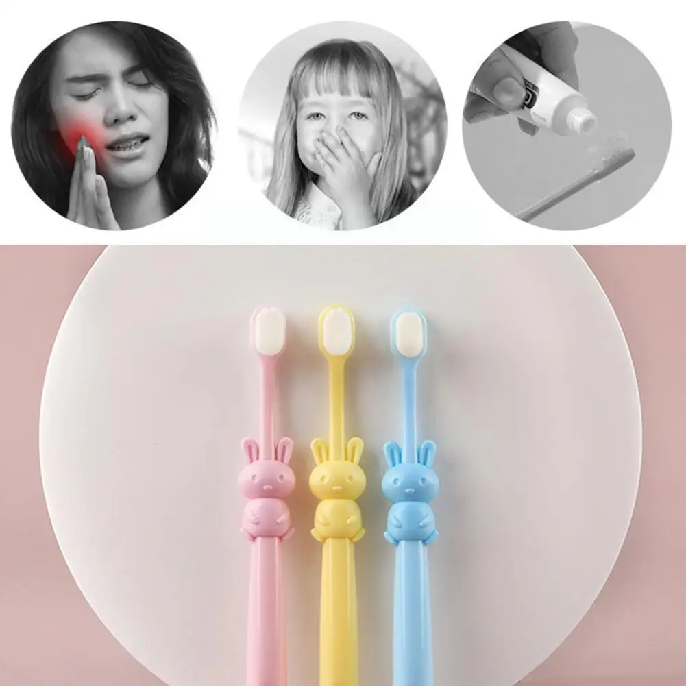 

Children Cartoon Handle Infant Anti Bacteria Good Cleaning Toothbrush Care Tool Toothbrush Soft Kid Bristle Micro-Nano J3E9
