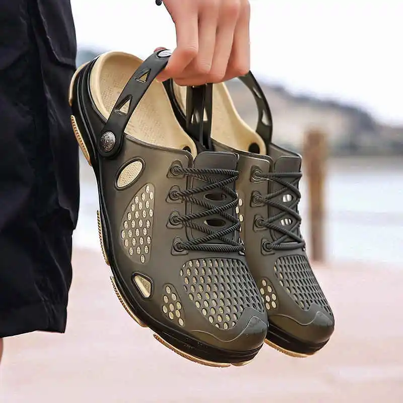 Сандалии мужские резиновые повседневные босоножки для сада пляжа плавания желе