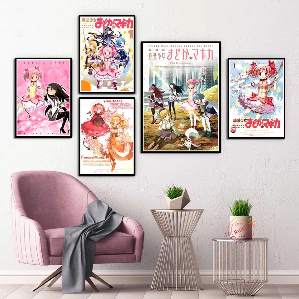 Постер Puella Magi Madoka Magica японское аниме принты настенная Картина на холсте картины