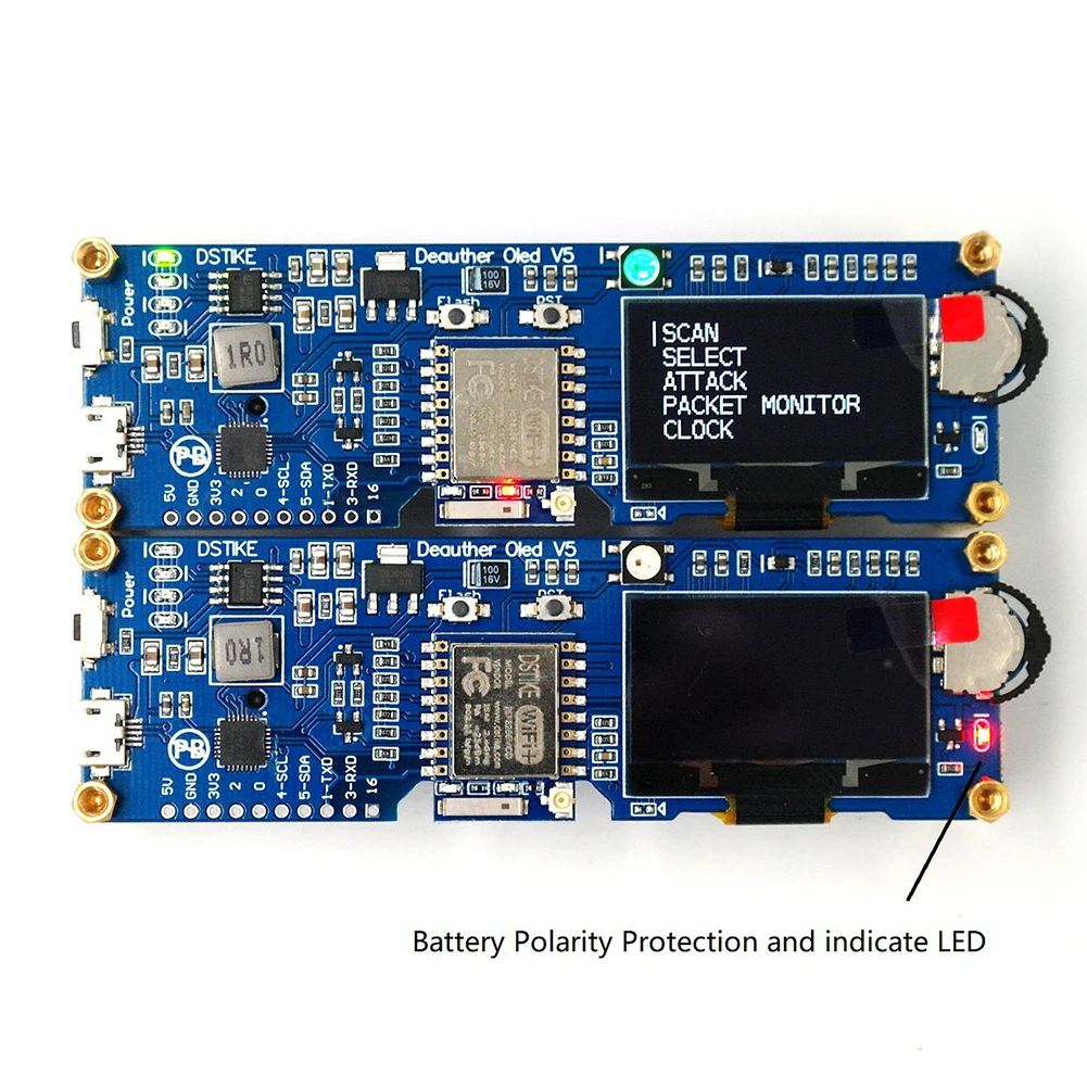 Replacement Parts 18650 Battery Polarity Protection Module Office WiFi Deauther OLED V5 Home ESP8266 Mini Development Board Set |