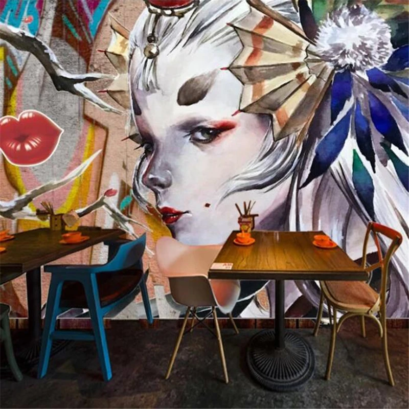 Большие настенные ретро обои на заказ wellyu ностальгические фотообои с граффити