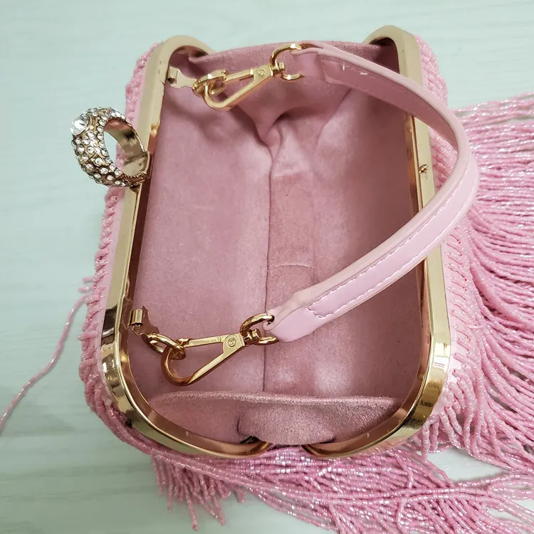 Women Tassel Fashion Ladies Clutch Bag Shoulder Handbags Female Party Wedding Evening Bag For Phone Purse