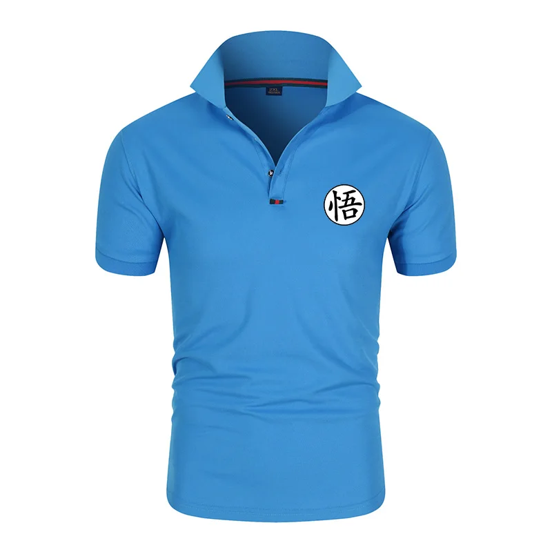 

2021 summer new men's polo shirt men's solid color short-sleeved printing polo shirt casual breathable polo shirt sweatshirt