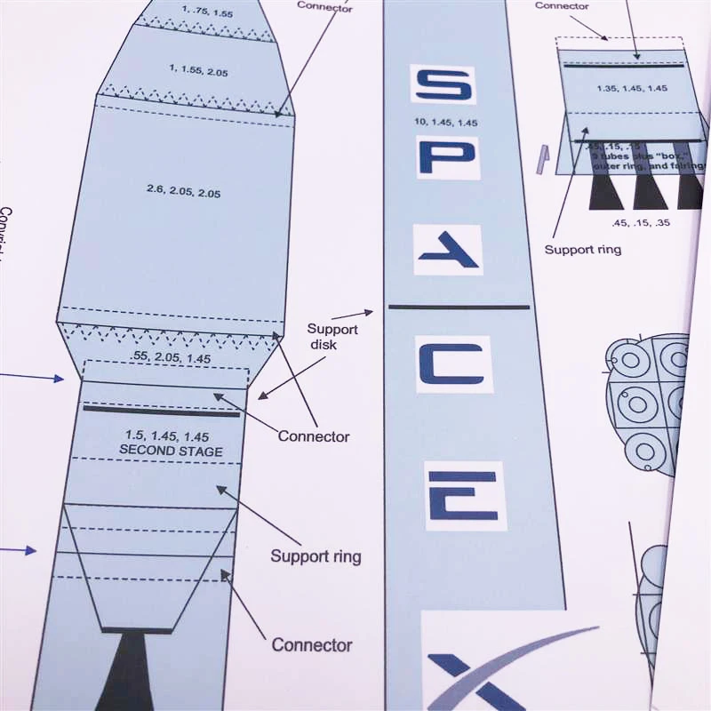 1:100 США SpaceX Falcon 9 Rocket 3D бумажная модель пазл студенческий ручной класс сделай сам